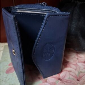 Julia Buxton Women's Heiress Zip French Purse Leather, Navy